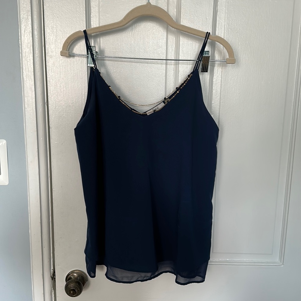 Blue blouse with gold detail